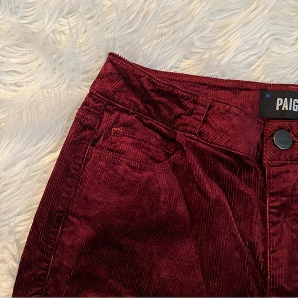 PAIGE Hoxton Ultra Skinny Velvet Corduroy Pants Dark Currant Women’s  27 - Picture 6 of 13